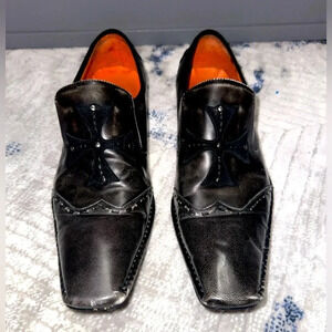 Robert Wayne "Armor" Brown Suede Cross design Leather Loafers. Mens Size 10